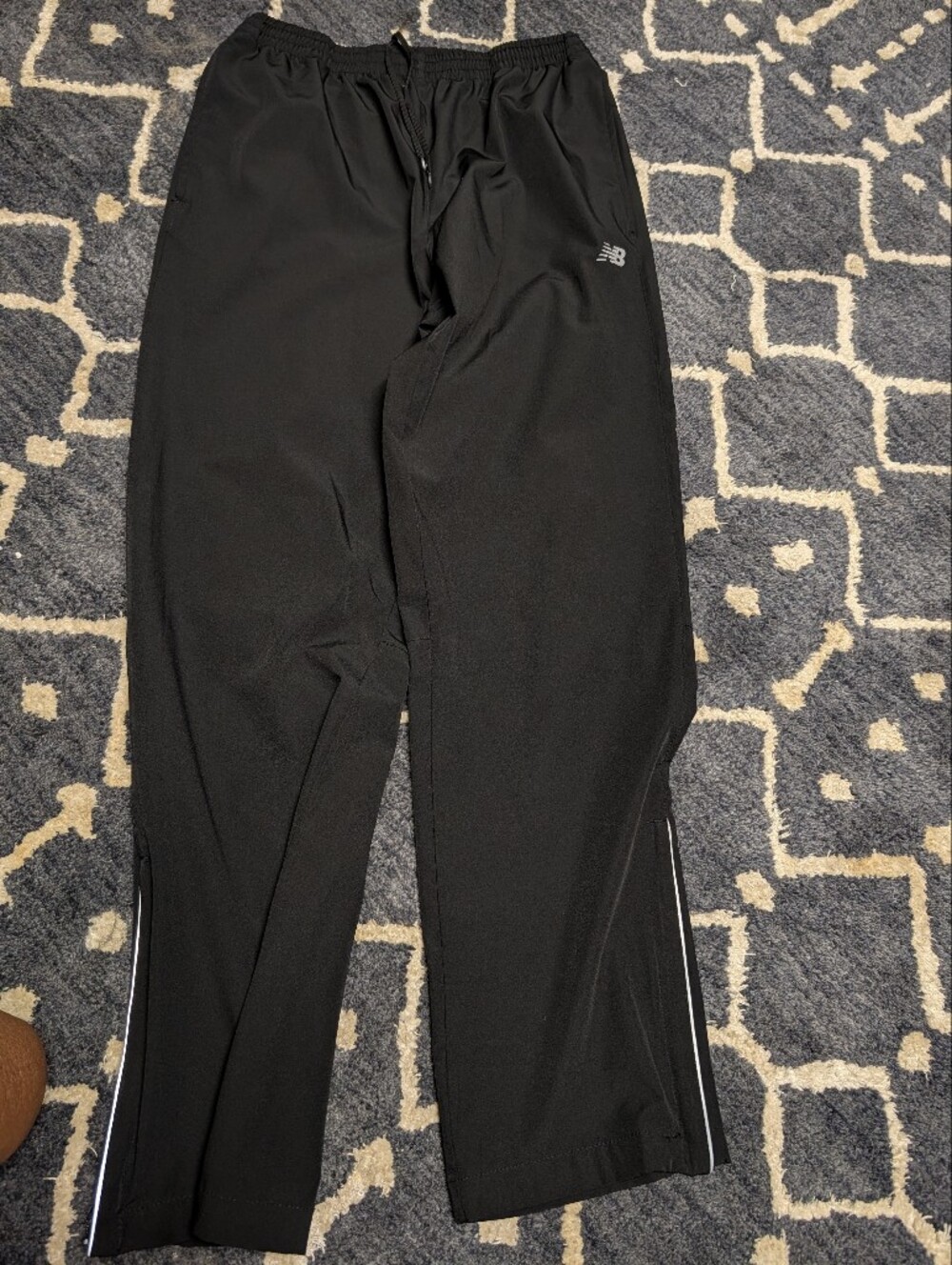 New Balance Black Men's Jogger Track Pants with Side Stripe